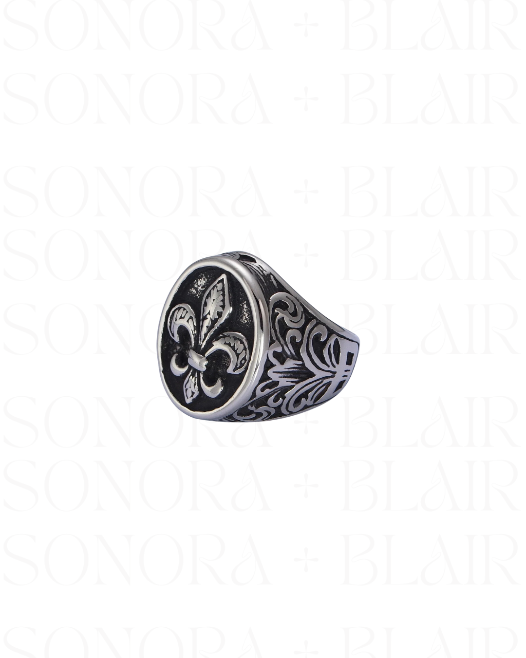 Fleur De Lis Signet Ring - Silver