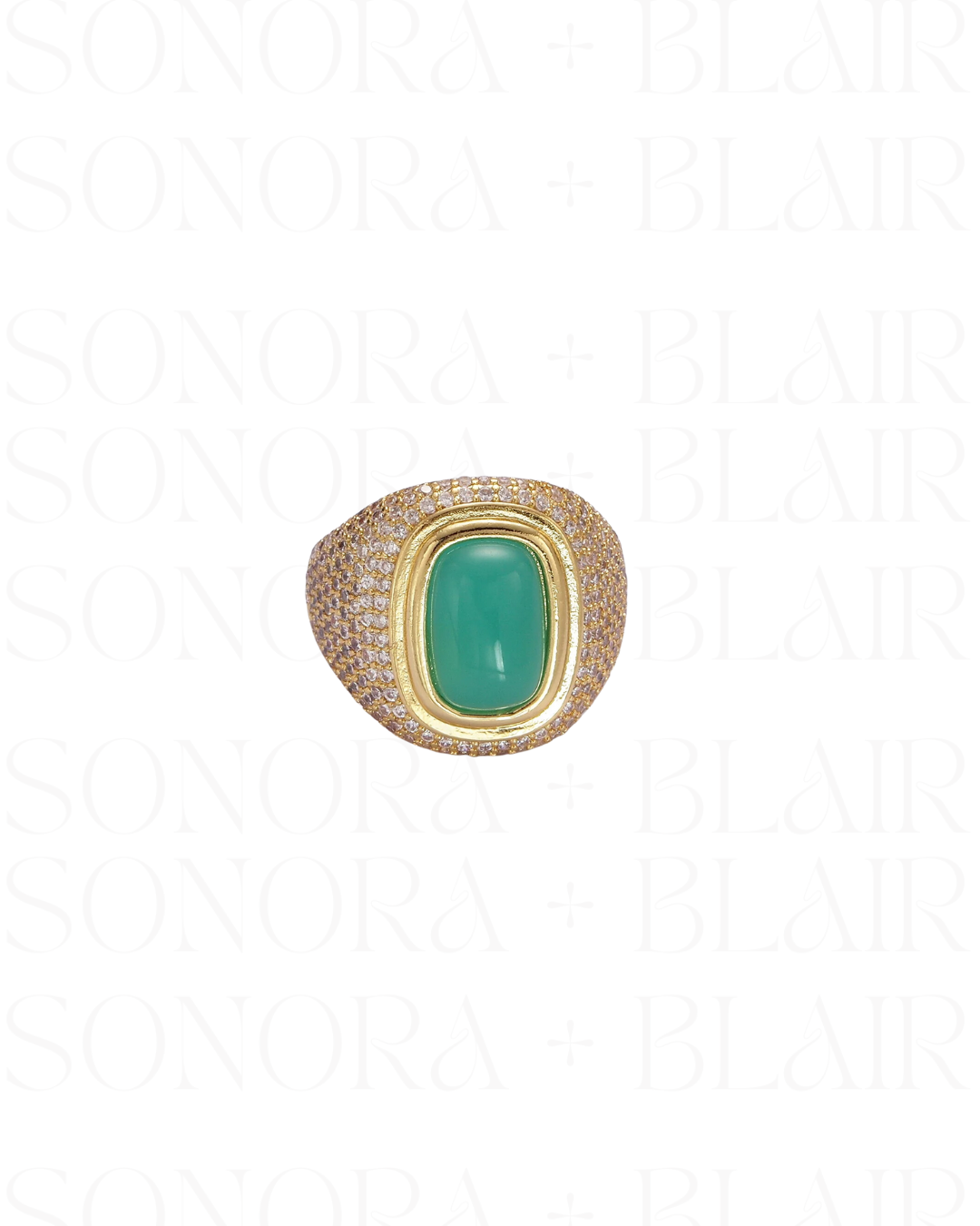 Amazonite Signet Ring - Gold - 14k